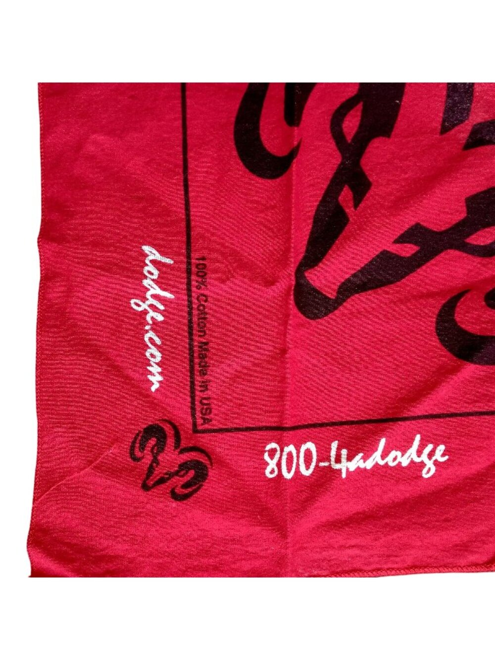 Hanky Bandana Dodge Bandana Red Ram Logo 100% Cotton Made In USA 20x20"